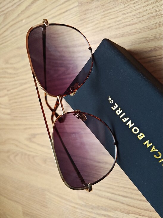 American Bonfire Co Hollywood Aviator Sunglasses Gray Gradient Polarized Gold American Bonfire Co Hollywood Aviator Sunglasses Gray  main image 2